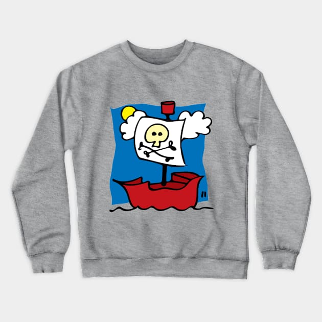 PIRATE SHIP ILLUSTRATION Crewneck Sweatshirt by CliffordHayes